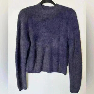 & Other Stories Wool Blend Deep Purple Mock Neck Sweater